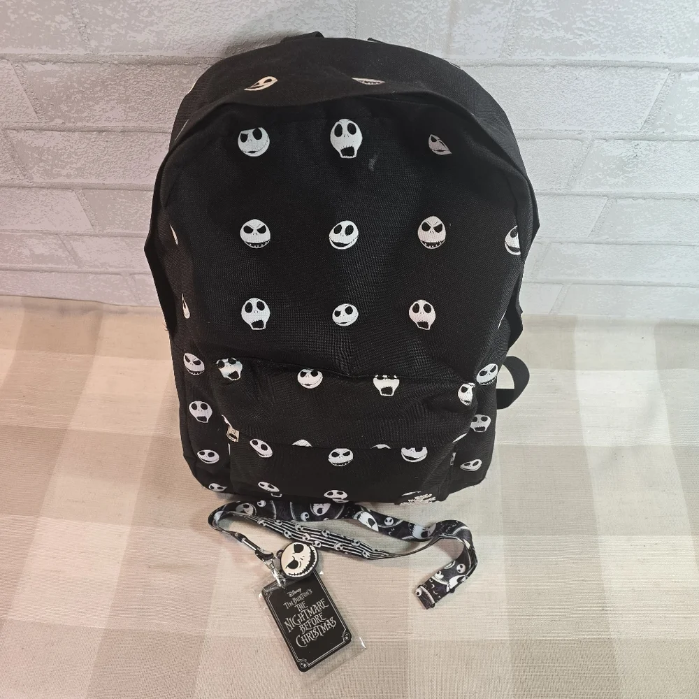 Jack Skellington Print Black Backpack 16